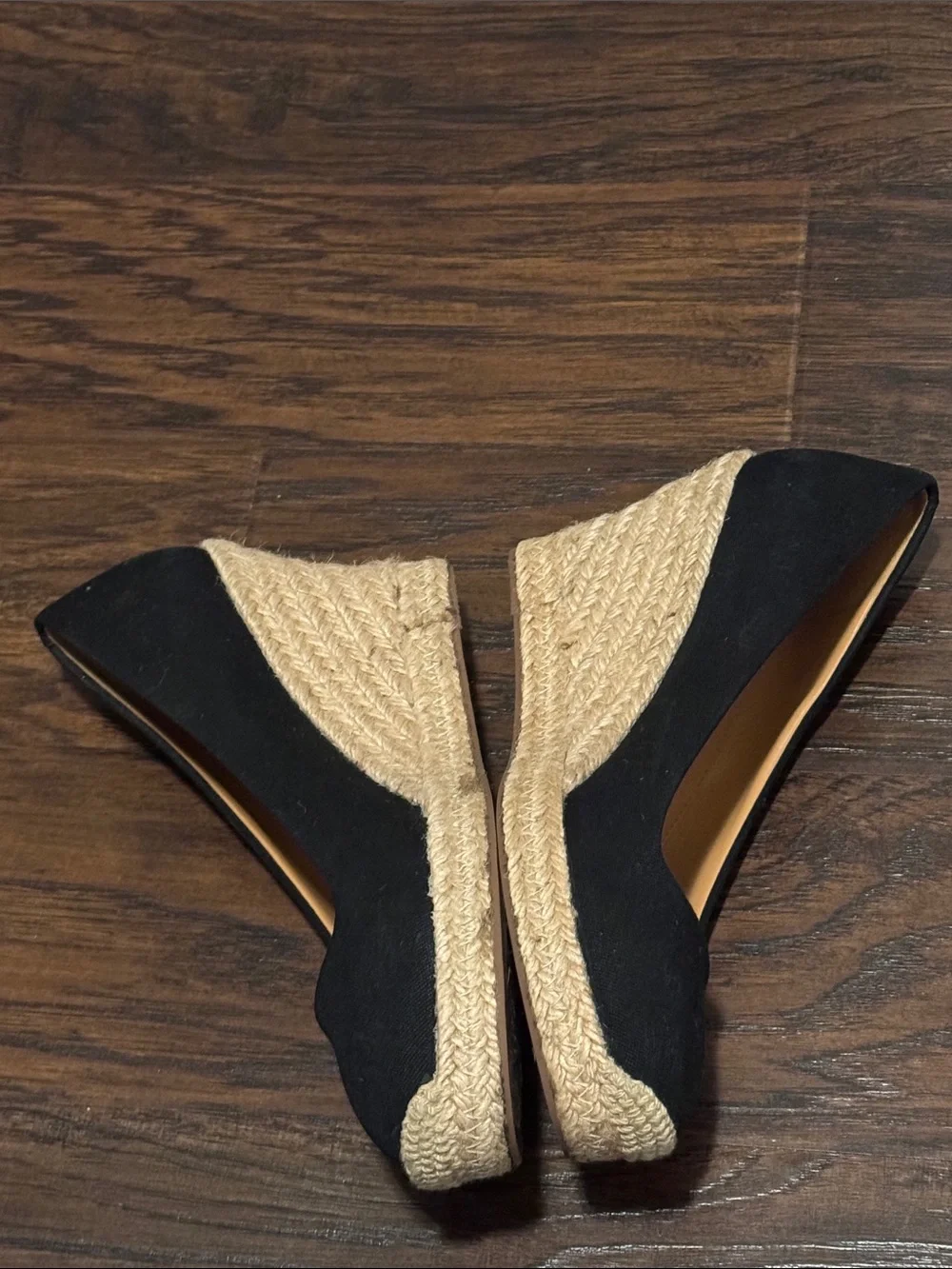 J. Crew Black Canvas Espadrille Wedges
